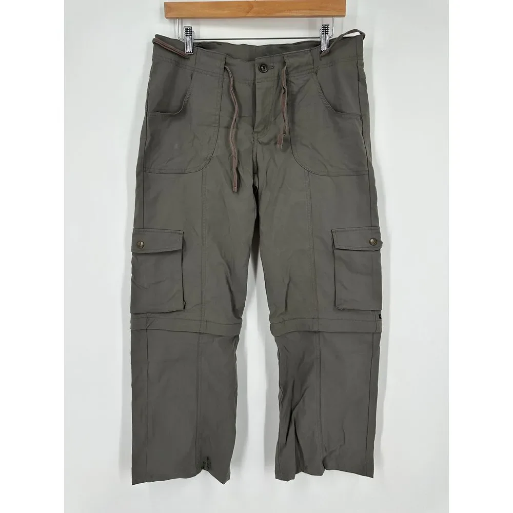 Prana Womens Size 10 Convertible Pants Flaw Hiking Outdoor Athletic Zip Off Gray